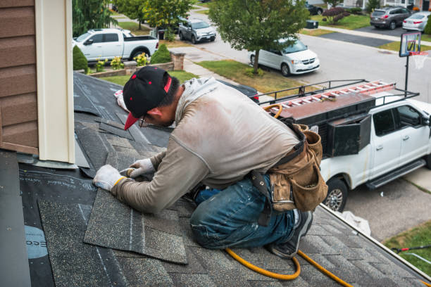 Professional Gutter Installation technician working in Jacksonville Beach, FL